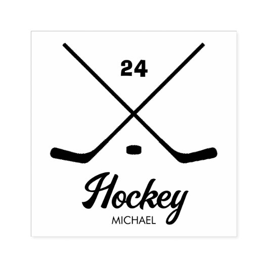 トレンディーパーソナライズされたホッケーのプレイヤー名の番号 ラバースタンプ (インプリント)