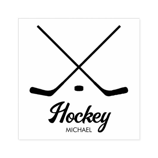 トレンディーパーソナライズされたホッケープレイヤー名 ラバースタンプ (インプリント)