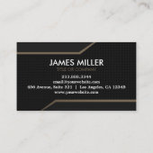 トレンディーパーソナライズされたモダンラグジュアリーブラック金ゴールド 名刺 (裏面)