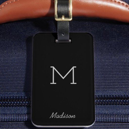トレンディーパーソナライズされたモノグラムブラックグレイカスタム ラゲッジタグ