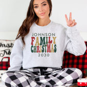 トレンディーパーソナライズされたヴィンテージレトロファミリークリスマス Tシャツ