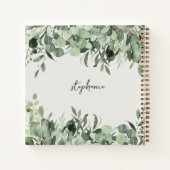 トレンディーパーソナライズされた名ユーカリプトゥスグリーンリー ノートブック (裏面)