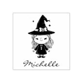 トレンディーパーソナライズされた名可愛い魔女ハロウィーン ラバースタンプ (インプリント)