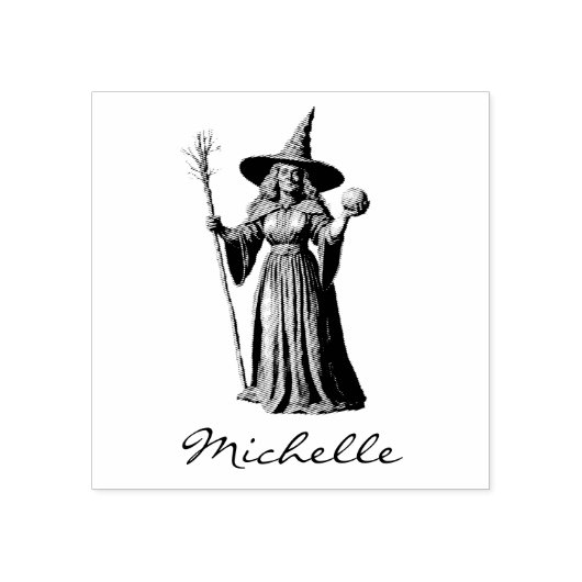 トレンディーパーソナライズされた名魔女ハロウィーン ラバースタンプ (インプリント)