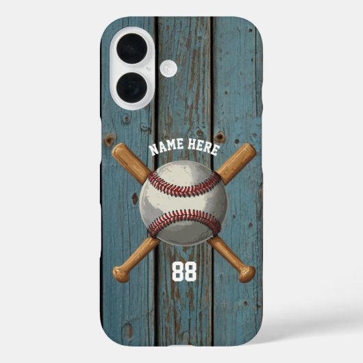 トレンディーパーソナライズされた野球の名前とナンバーウッド Case-Mate iPhoneケース (裏面)