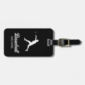 トレンディーパーソナライズされた野球選手ブラック ラゲッジタグ (正面横)