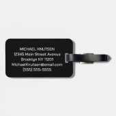 トレンディーパーソナライズされた野球選手ブラック ラゲッジタグ (裏面横)