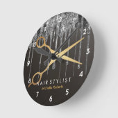 トレンディーパーソナライズされた銀モダン髪型 ラウンド壁時計 (傾斜)