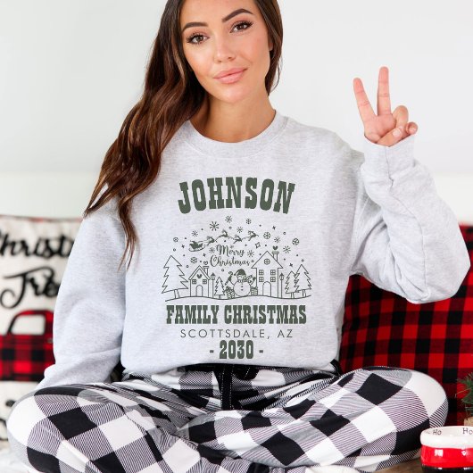 トレンディーパーソナライズされた雪だるまファミリークリスマス Tシャツ