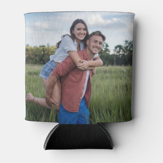 トレンディーパーソナライズされた2写真テンプレート両面 缶クーラー (正面)
