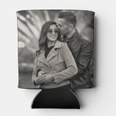 トレンディーパーソナライズされた2写真テンプレート両面 缶クーラー (裏面)