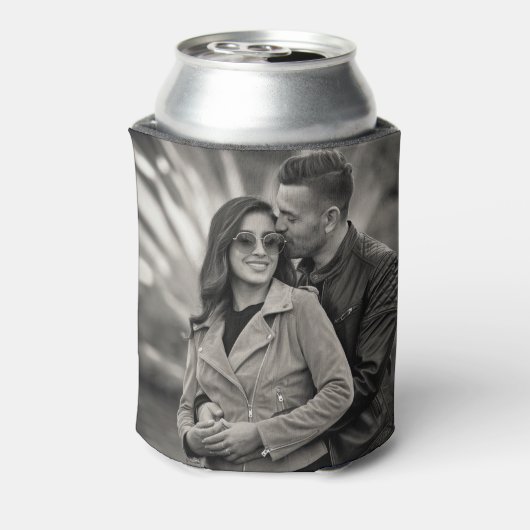 トレンディーパーソナライズされた2写真テンプレート両面 缶クーラー (缶裏面)