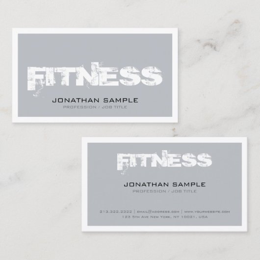 トレンディーパーソナルトレーナーフィットネスクラシートッププレーン 名刺 (正面/裏面)