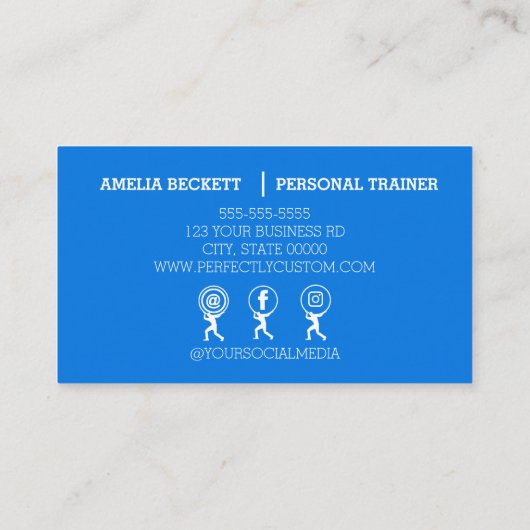 トレンディーパーソナルトレーナーフィットネスフォトビジネスカー 名刺 (裏面)