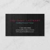トレンディーパーソナルトレーナーフィットネス名刺 名刺 (裏面)