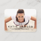 トレンディーパーソナルトレーナーフォト&ダンベルロゴ 名刺 (正面)