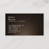 トレンディーパーソナルフィットネストレーナースポーツセピアブラウン 名刺 (裏面)