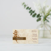 トレンディーパーチメントとブラウン葉ズ・ビジネス・カード 名刺 (スタンド正面)