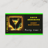 トレンディーパーティータイムネオンパーソナライズされたプロフェッショナル 名刺 (正面)