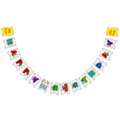 トレンディーパーティーバナー(誕生日およびイベント) バンティングフラッグ (全)