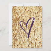 トレンディーパープルおよび金ゴールド結婚式招待状 招待状 (裏面)