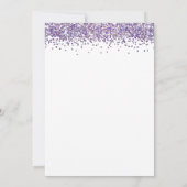 トレンディーパープルグリッタースウィート16バースデーパーティー 招待状 (裏面)