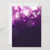 トレンディーパープルグリッタースパスタイリッシュクル結婚ズ 招待状 (裏面)