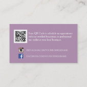 トレンディーパープルシェブロンジグモノグラムビューティシャン 名刺 (裏面)