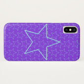 トレンディーパープルスター編集可能パープルアイフォンケース Case-Mate iPhoneケース (裏面(横))
