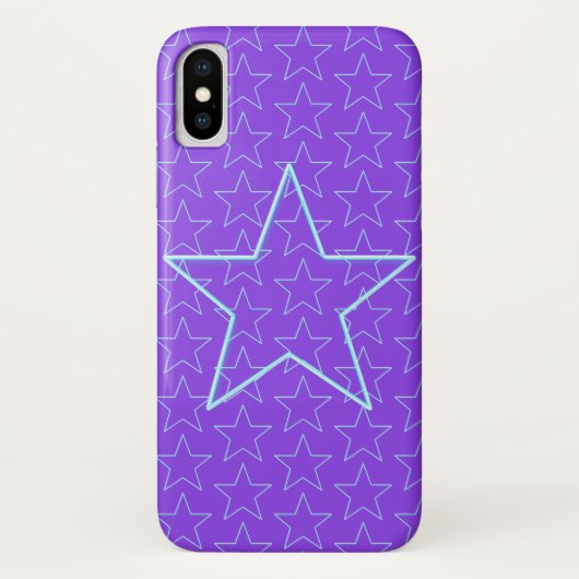 トレンディーパープルスター編集可能パープルアイフォンケース Case-Mate iPhoneケース (裏面)