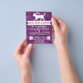 トレンディーパープルドッググルーミングフライヤー – Personalizable チラシ (手)