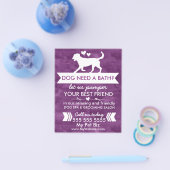 トレンディーパープルドッググルーミングフライヤー – Personalizable チラシ (シングル)