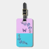 トレンディーパープルバタフライオンパステルズラゲッジタグ ラゲッジタグ (正面縦)