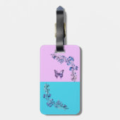 トレンディーパープルバタフライオンパステルズラゲッジタグ ラゲッジタグ (裏面縦)