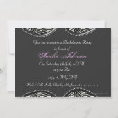 トレンディーパープルバチェロレッテ招待状 招待状 (裏面)