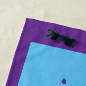 トレンディーパープルピンクスプラッシュデザイン モノグラムの ビーチタオル (インサイチュ)
