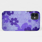 トレンディーパープルフラワーヴィンテージ Case-Mate iPhoneケース (裏面(横))