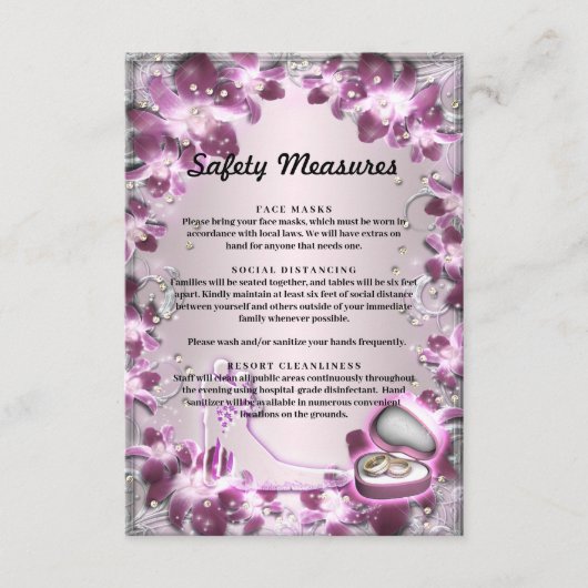 トレンディーパープルフローラシック安全対策 エンクロージャーカード (正面)