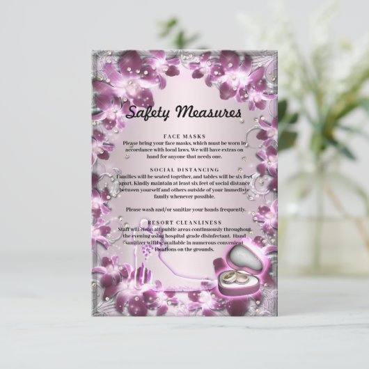 トレンディーパープルフローラシック安全対策 エンクロージャーカード (スタンド正面)