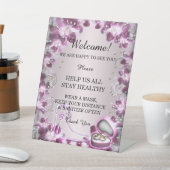 トレンディーパープルフローラシ結婚ックの安全性 台座サイン (インサイチュ)