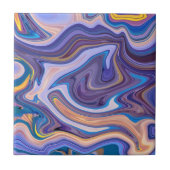 トレンディーパープルブルーマーブルストーン – 抽象芸術テクスチャ タイル (正面)