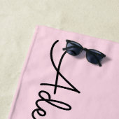 トレンディーパープルマーメイドシルエット | カスタマイズ ビーチタオル (インサイチュ)