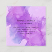 トレンディーパープルメイクアップアーティスト スクエア名刺 (裏面)