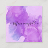 トレンディーパープルメイクアップアーティスト スクエア名刺 (正面)