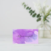 トレンディーパープルメイクアップアーティスト 名刺 (スタンド正面)