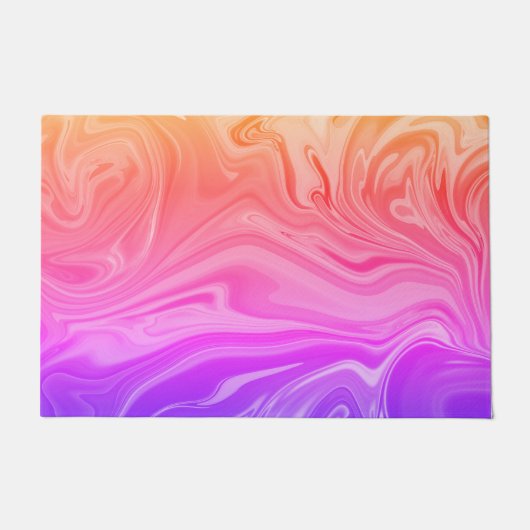 トレンディーパープルレッドイエロー抽象芸術  ドアマット (正面)