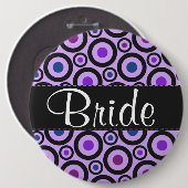 トレンディーパープル水玉模様 缶バッジ (正面&裏面)