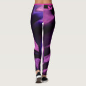 トレンディーパープル薄紫ピンクバタフライウィメンズ レギンス (裏面)