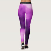 トレンディーパープル薄紫フローラデイジーTie-Dye Women レギンス (裏面)