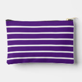 トレンディーパープル&ホワイトストライプバッグ旅行&メイクアップ アクセサリーポーチ (裏面)